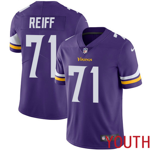 Minnesota Vikings #71 Limited Riley Reiff Purple Nike NFL Home Youth Jersey Vapor Untouchable